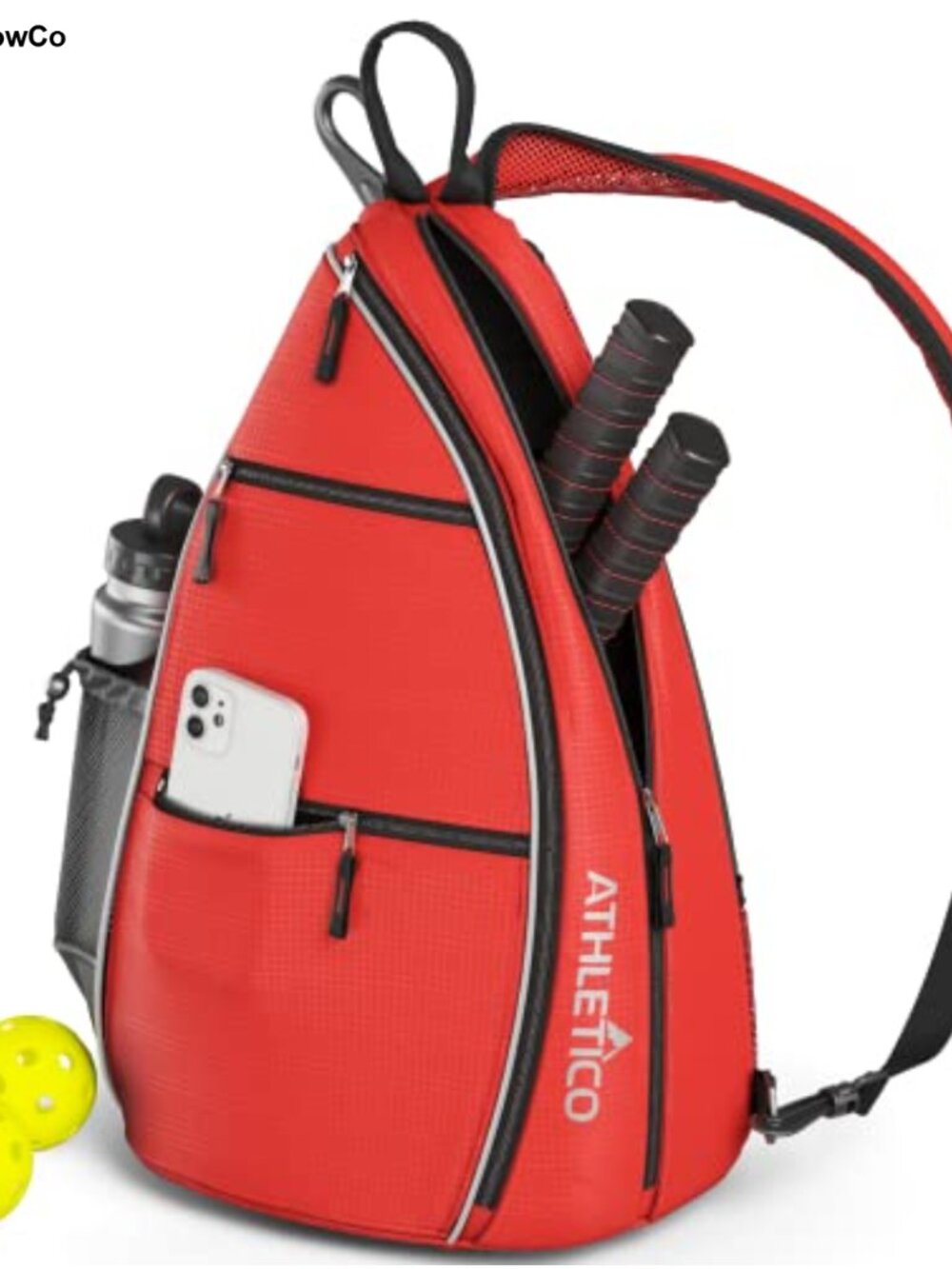 Athletico Sling Bag Crossbody Backpack for Pickleball Tennis Travel Padded Strap